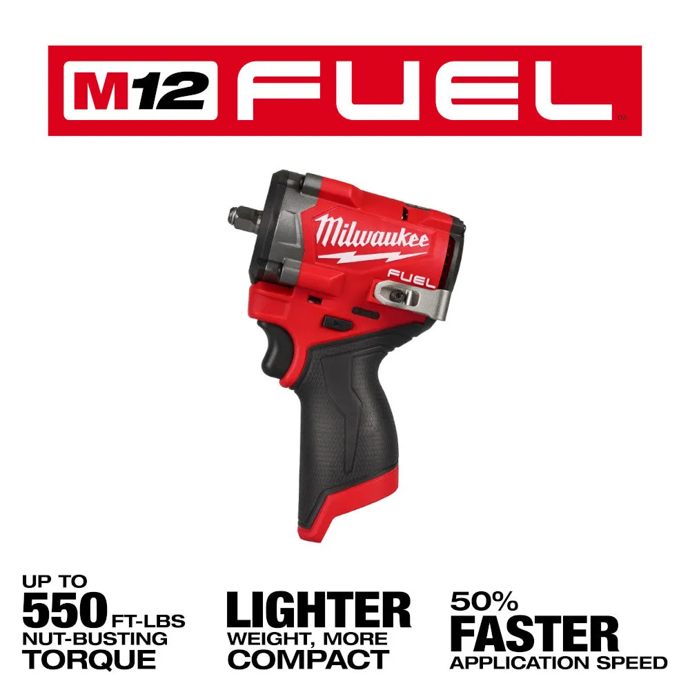 Milwaukee 2562-20x2BSK M12 FUEL 12V Stubby 3/8" Impact Wrench w/ Starter Kit