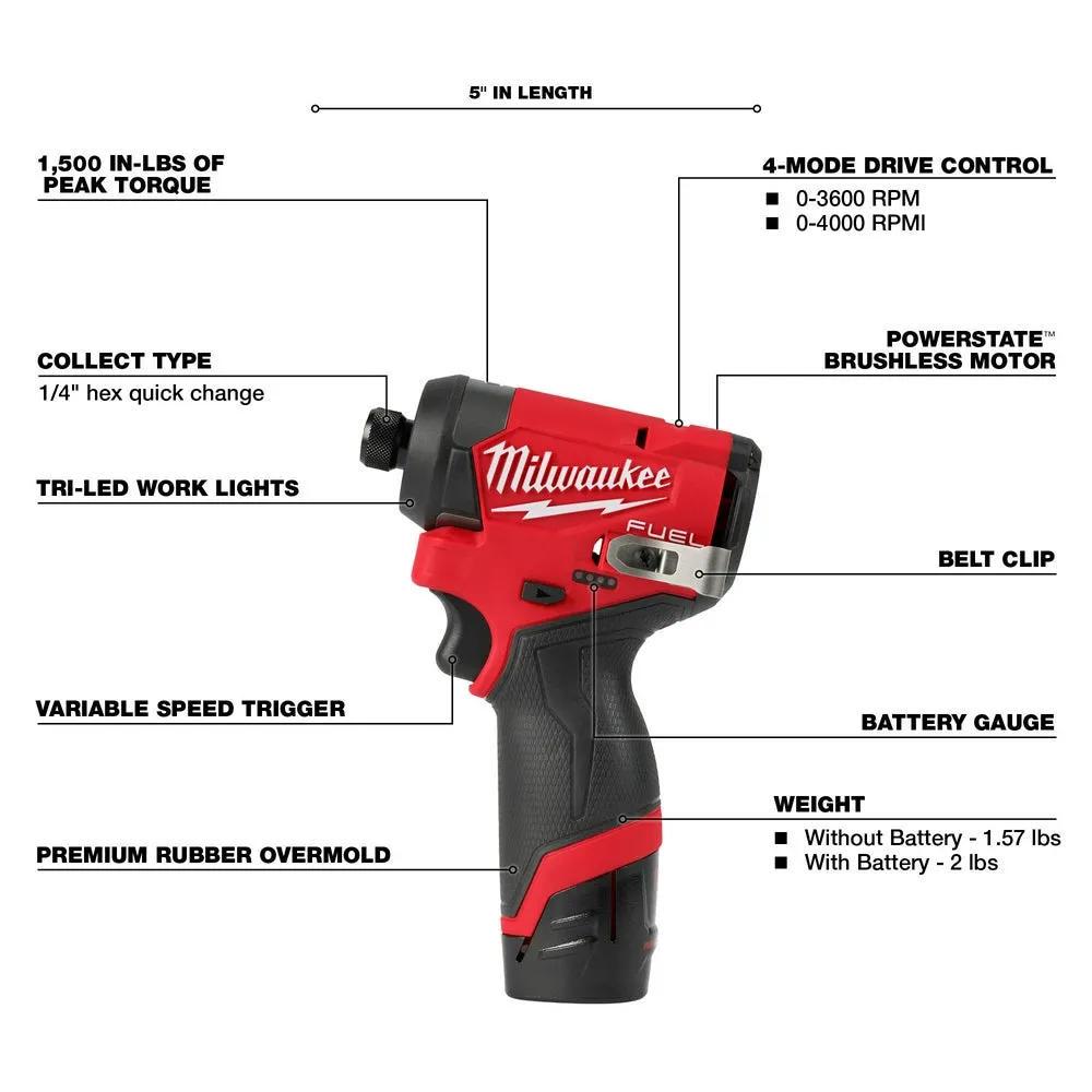 Milwaukee 3497-22MT M12 FUEL 12V 2-Tool Combo Kit w/ M12 Multi-tool