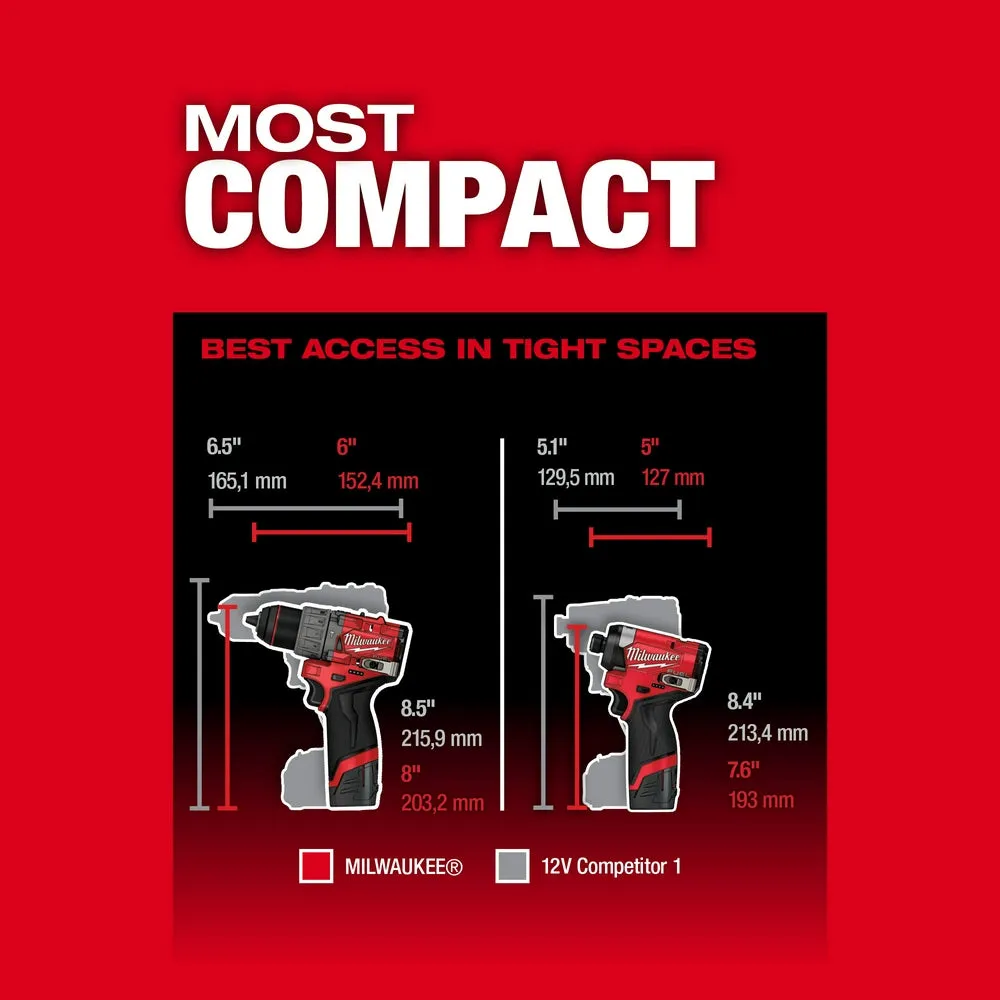 Milwaukee 3497-22RAT M12 FUEL 12V Cordless 2 Tool Combo Kit w/ 3/8" Ratchet