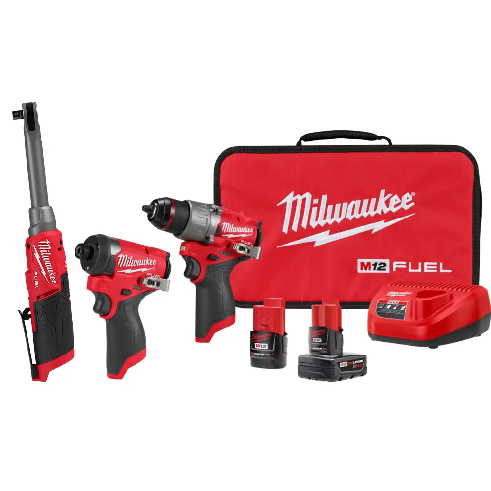 Milwaukee 3497-22RAT M12 FUEL 12V Cordless 2 Tool Combo Kit w/ 3/8" Ratchet