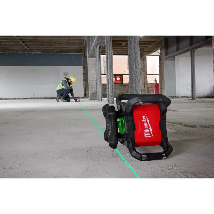 Milwaukee 3702-21 M18™ Green Interior Rotary Laser Level Kit w/ Remote/Receiver & Wall Mount Bracket