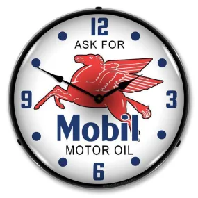 Mobil Oil Backlit LED Clock