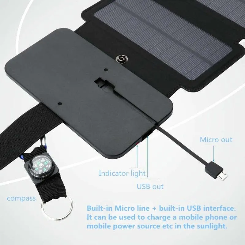 Multifunctional Portable Solar Charger 5V 2.1A USB Power Bank