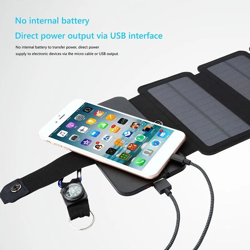 Multifunctional Portable Solar Charger 5V 2.1A USB Power Bank