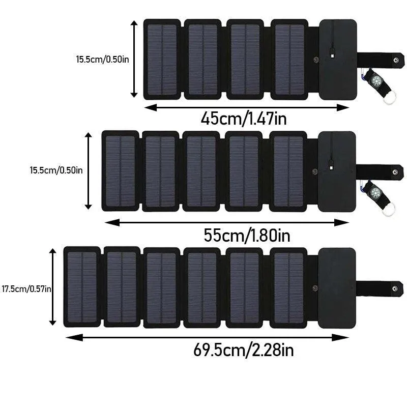 Multifunctional Portable Solar Charger 5V 2.1A USB Power Bank