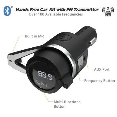 New - Scosche Bluetooth Power Delivery FM Transmitter 12W USB-A and 18W USB-C - Black