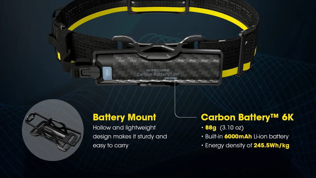 Nitecore Carbon Battery™ 6K Extended Headlamp Runtime Kit