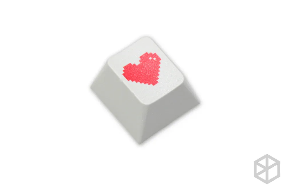 Novelty cherry profile pbt keycap for mechanical keyboards Dye Sub legends pixel heart red light grey