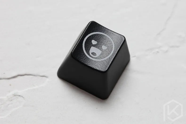 Novelty moji Shine Through Keycaps ABS Etched, Shine-Through mood expression black red for custom mechanical keyboards