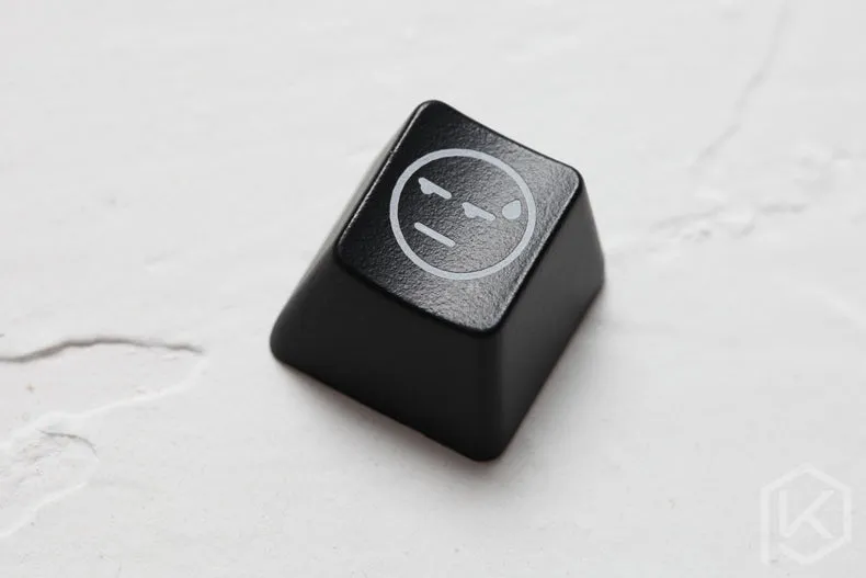 Novelty moji Shine Through Keycaps ABS Etched, Shine-Through mood expression black red for custom mechanical keyboards