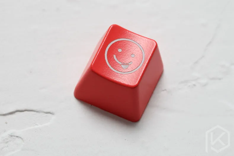 Novelty moji Shine Through Keycaps ABS Etched, Shine-Through mood expression black red for custom mechanical keyboards