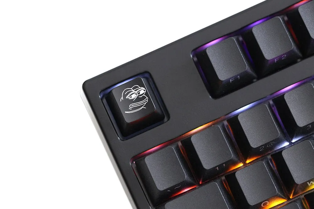 Novelty Shine Through Keycaps ABS Etched back lit black red r1 ESC Sad Frog THX meme Internet Trends