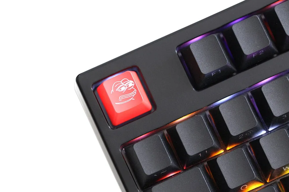 Novelty Shine Through Keycaps ABS Etched back lit black red r1 ESC Sad Frog THX meme Internet Trends