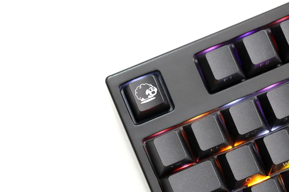 Novelty Shine Through Keycaps ABS Etched back lit black red r1 ESC the Cute Sheep Sheep Sheep