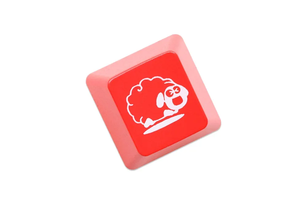 Novelty Shine Through Keycaps ABS Etched back lit black red r1 ESC the Cute Sheep Sheep Sheep