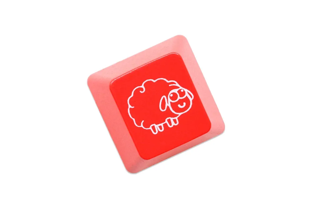 Novelty Shine Through Keycaps ABS Etched back lit black red r1 ESC the Cute Sheep Sheep Sheep