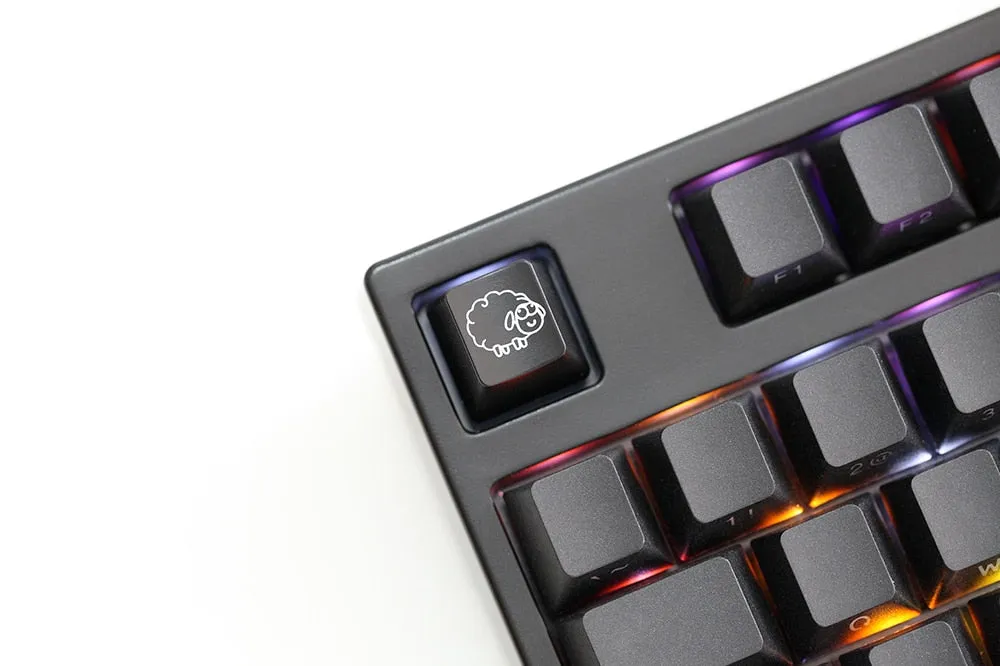 Novelty Shine Through Keycaps ABS Etched back lit black red r1 ESC the Cute Sheep Sheep Sheep