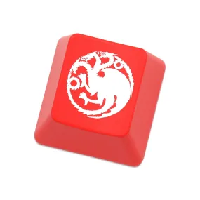 Novelty Shine Through Keycaps ABS Etched back lit black red r1 ESC the House of Dragon family badge