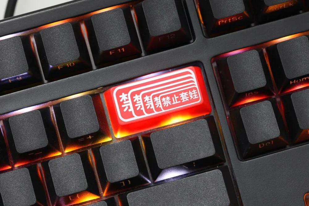 Novelty Shine Through Keycaps ABS Etched No nesting dolls  Chinese dolls black red custom mechanical keyboard enter backspace