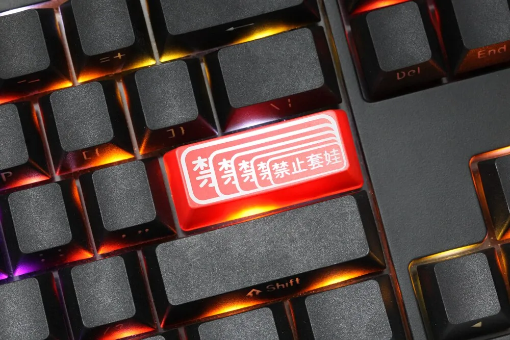 Novelty Shine Through Keycaps ABS Etched No nesting dolls  Chinese dolls black red custom mechanical keyboard enter backspace