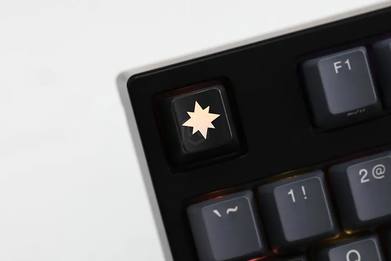 Novelty Shine Through Keycaps ABS Etched, Shine-Through Captain Marvel black red custom mechanical keyboard enter spacebar esc