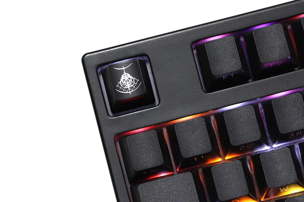 Novelty Shine Through Keycaps Elden Symbols ABS Laser Etched back lit black red ESC Enter Backspace God Slain Legend Felled