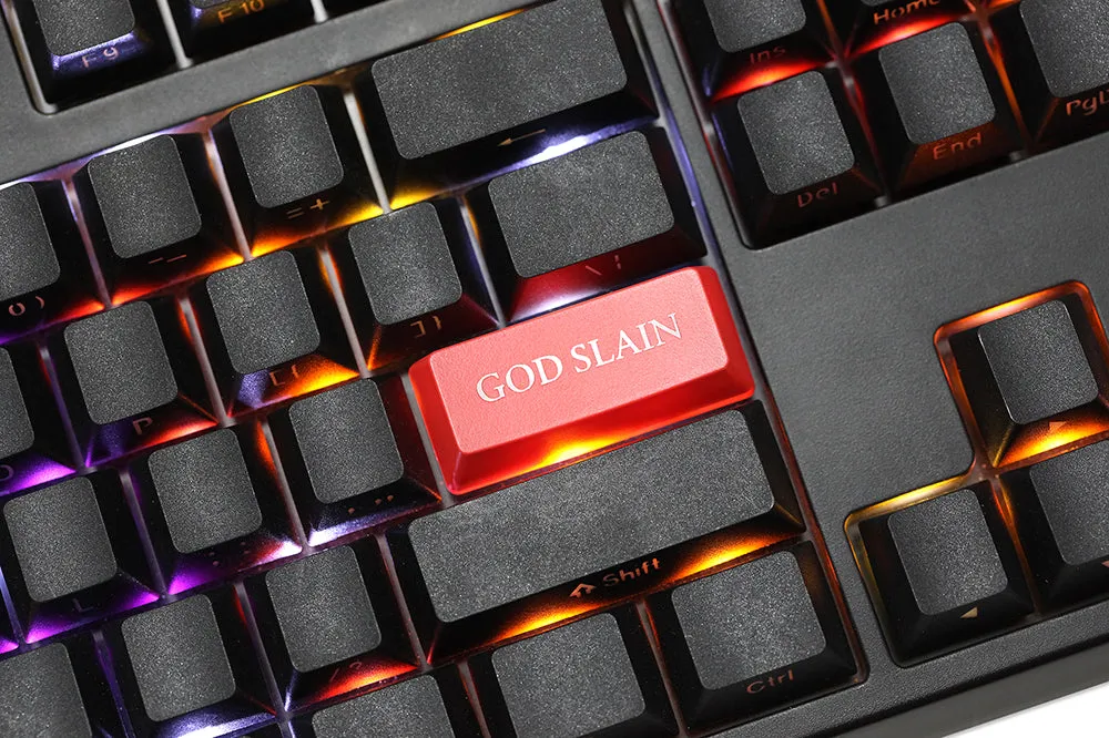 Novelty Shine Through Keycaps Elden Symbols ABS Laser Etched back lit black red ESC Enter Backspace God Slain Legend Felled