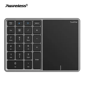 Numeric Keyboard With Touchpad Bluetooth Keypad 2.4G Wireless Numer Pad Rechargable For Android Windows IOS Laptop Tablet