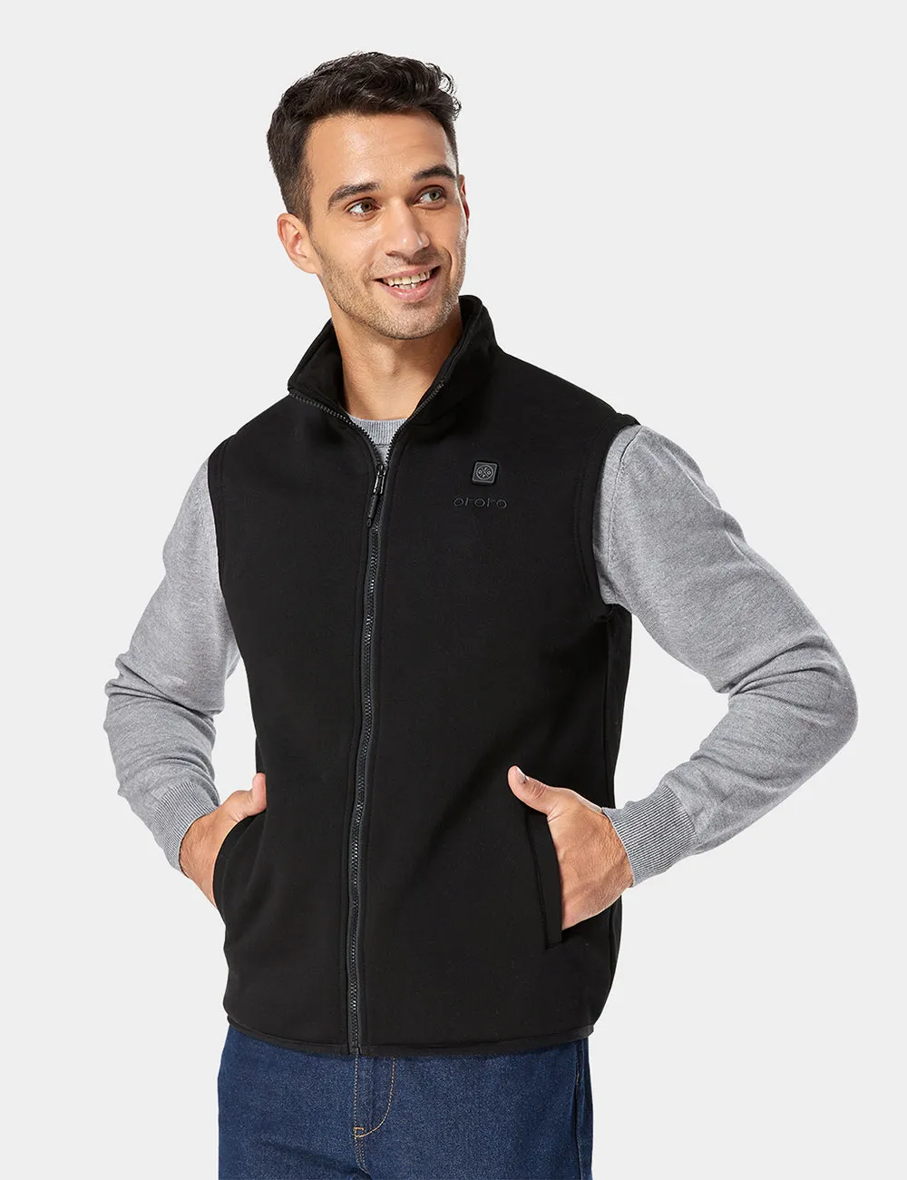 (Open-box) Men's Heated Fleece Vest - Black