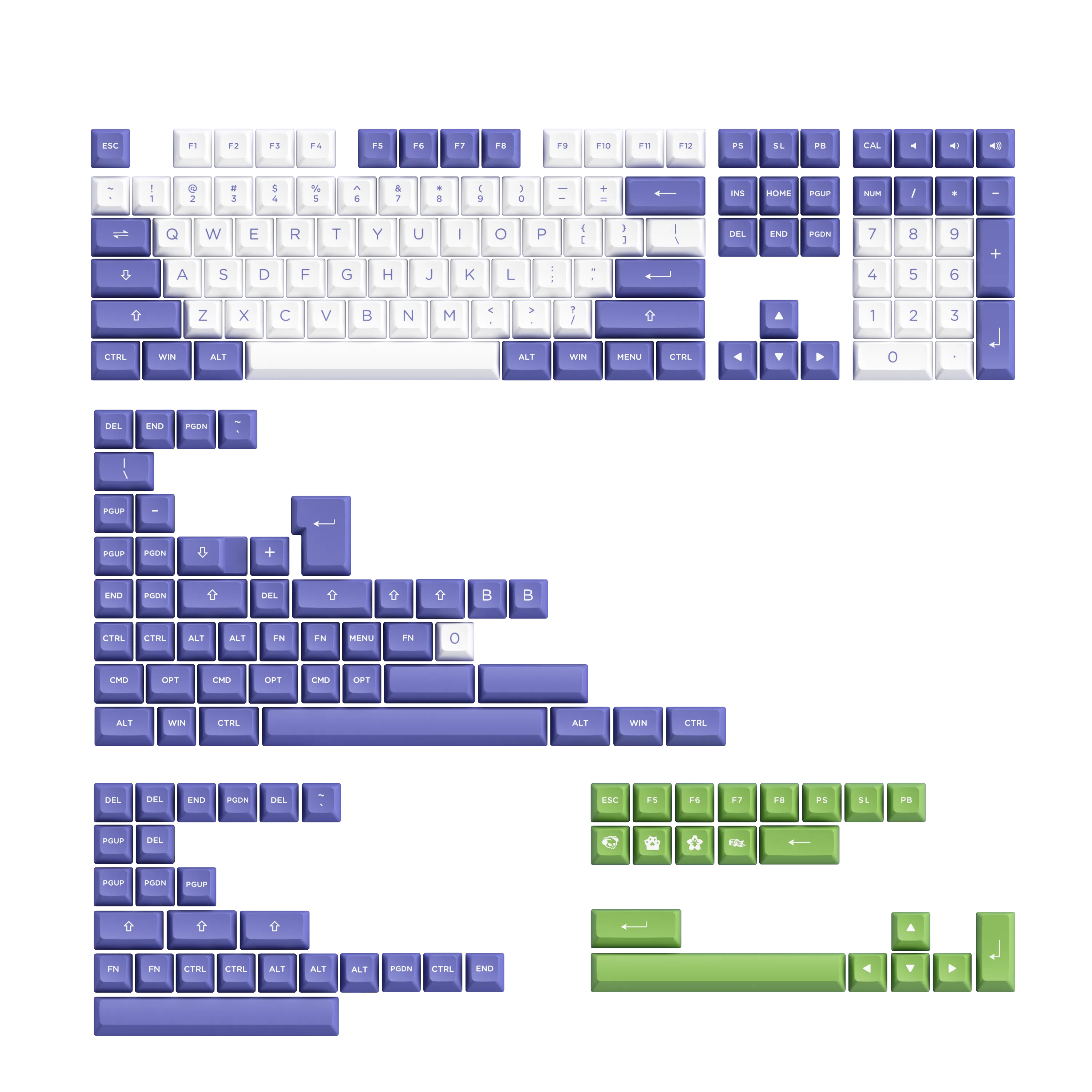 Periwinkle Very Peri Keycap Set(197-Key)