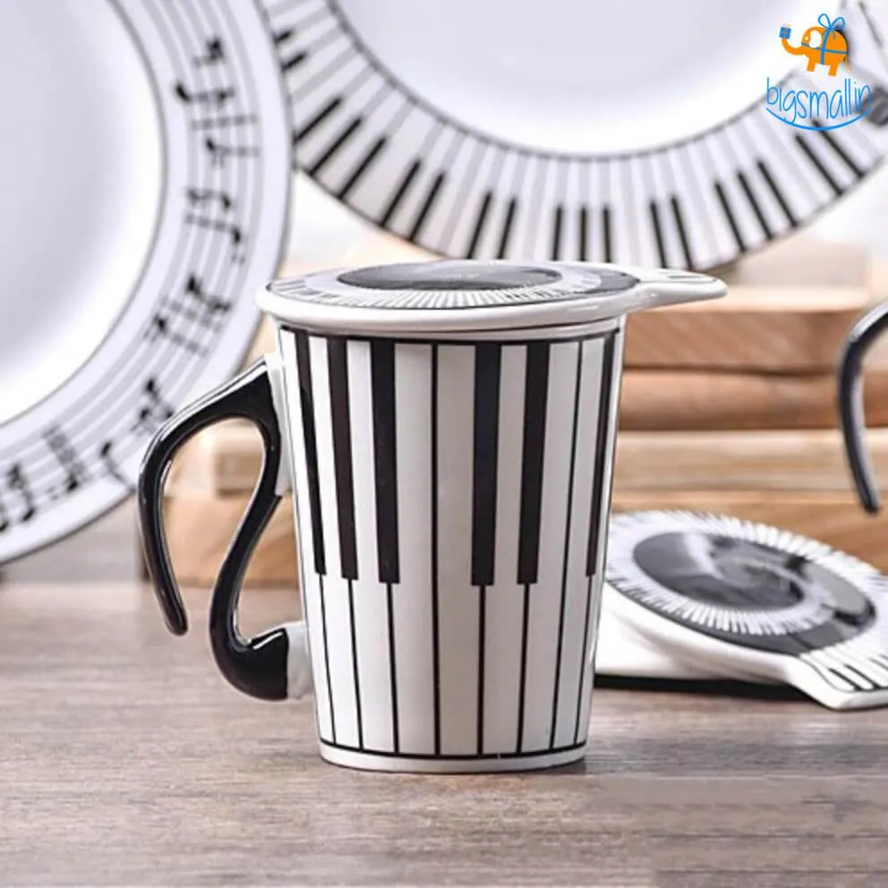 Piano Keyboard Mug With Lid