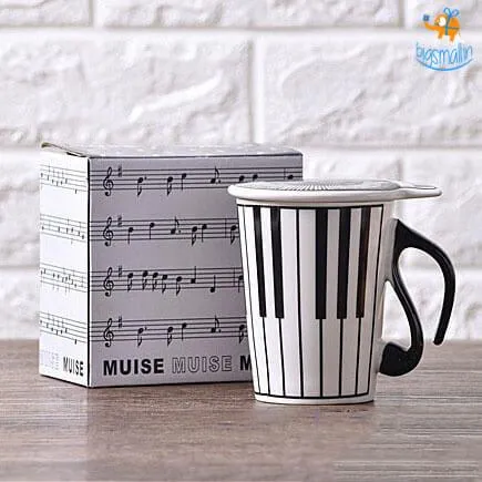 Piano Keyboard Mug With Lid