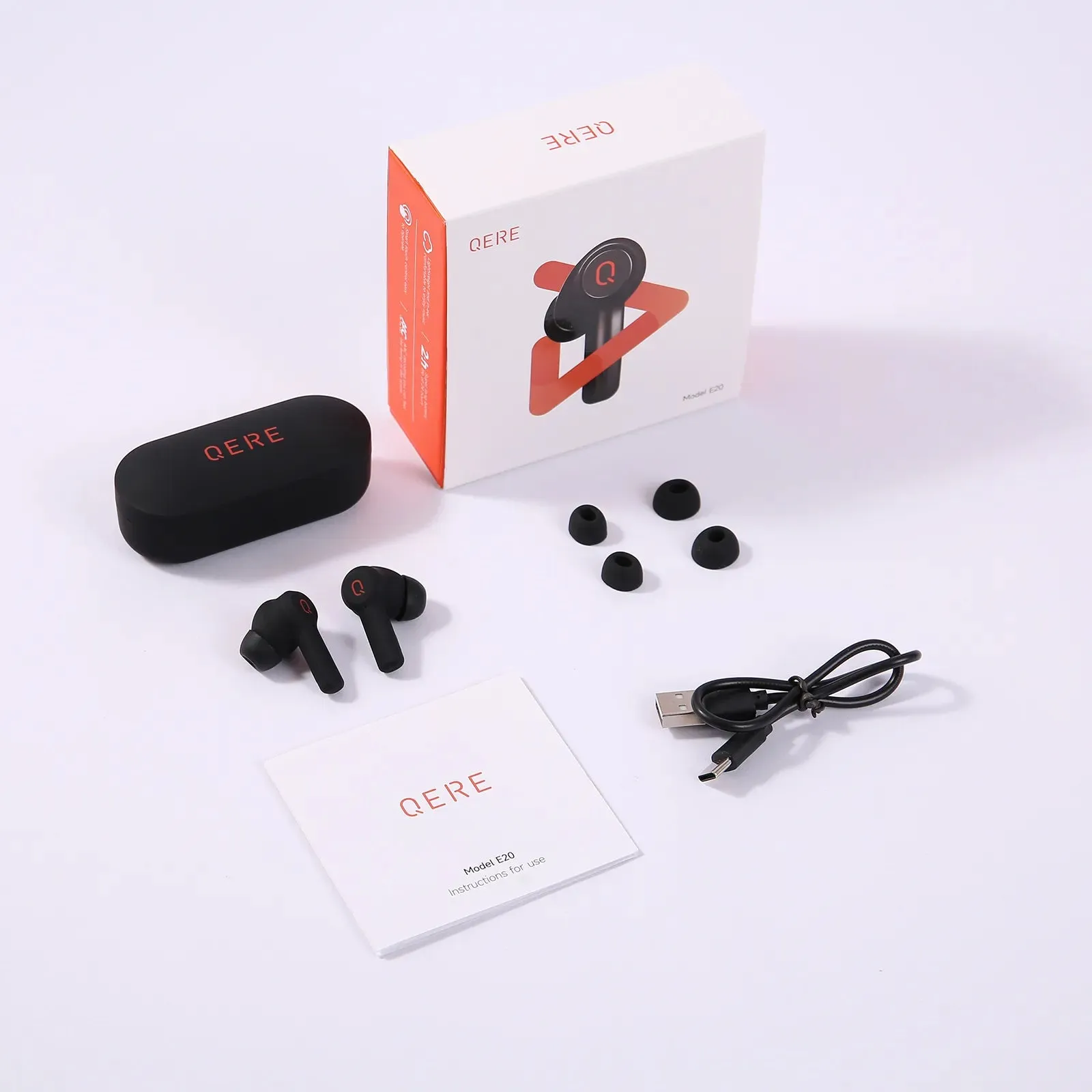 QERE E20 TWS ,bluetooth earphones,bluetooth 5.3, HD microphone,HIFI Headphones,Wireless headset