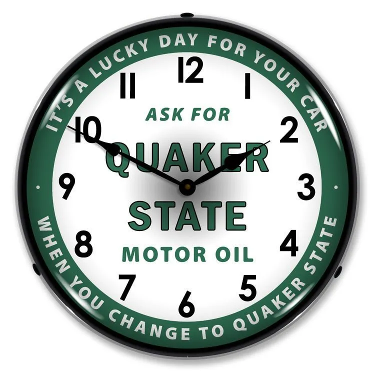 Quaker State Oil Backlit LED Clock