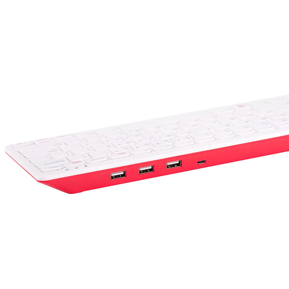 Raspberry Pi Keyboard & Hub (Red/White)