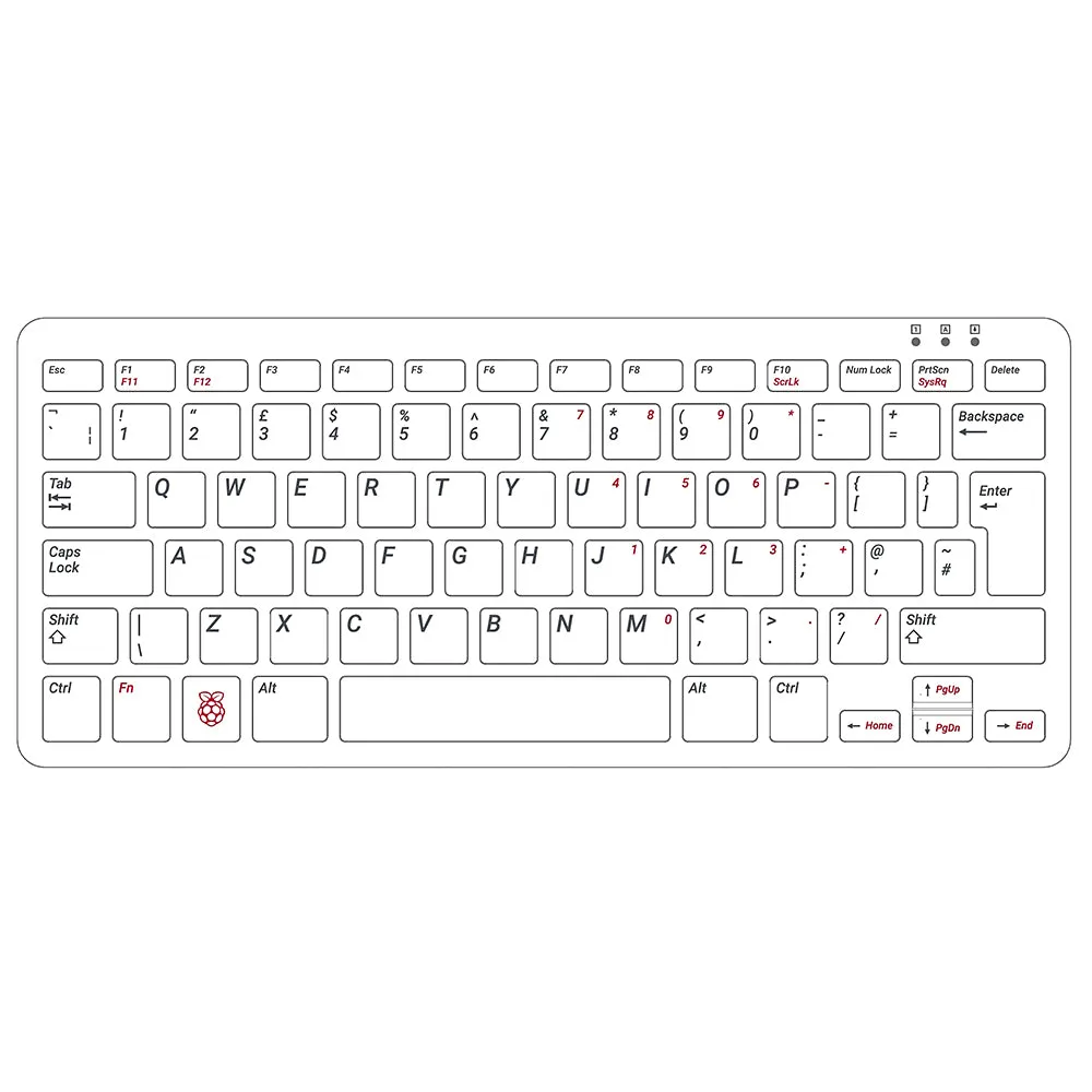 Raspberry Pi Keyboard & Hub (Red/White)