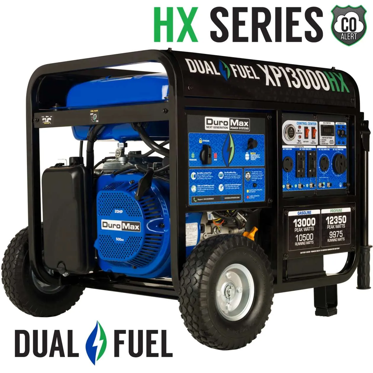 REFURB DuroMax XP13000HX 13,000 Watt 20 HP Dual Fuel Gas Propane Portable Generator (Grade A)