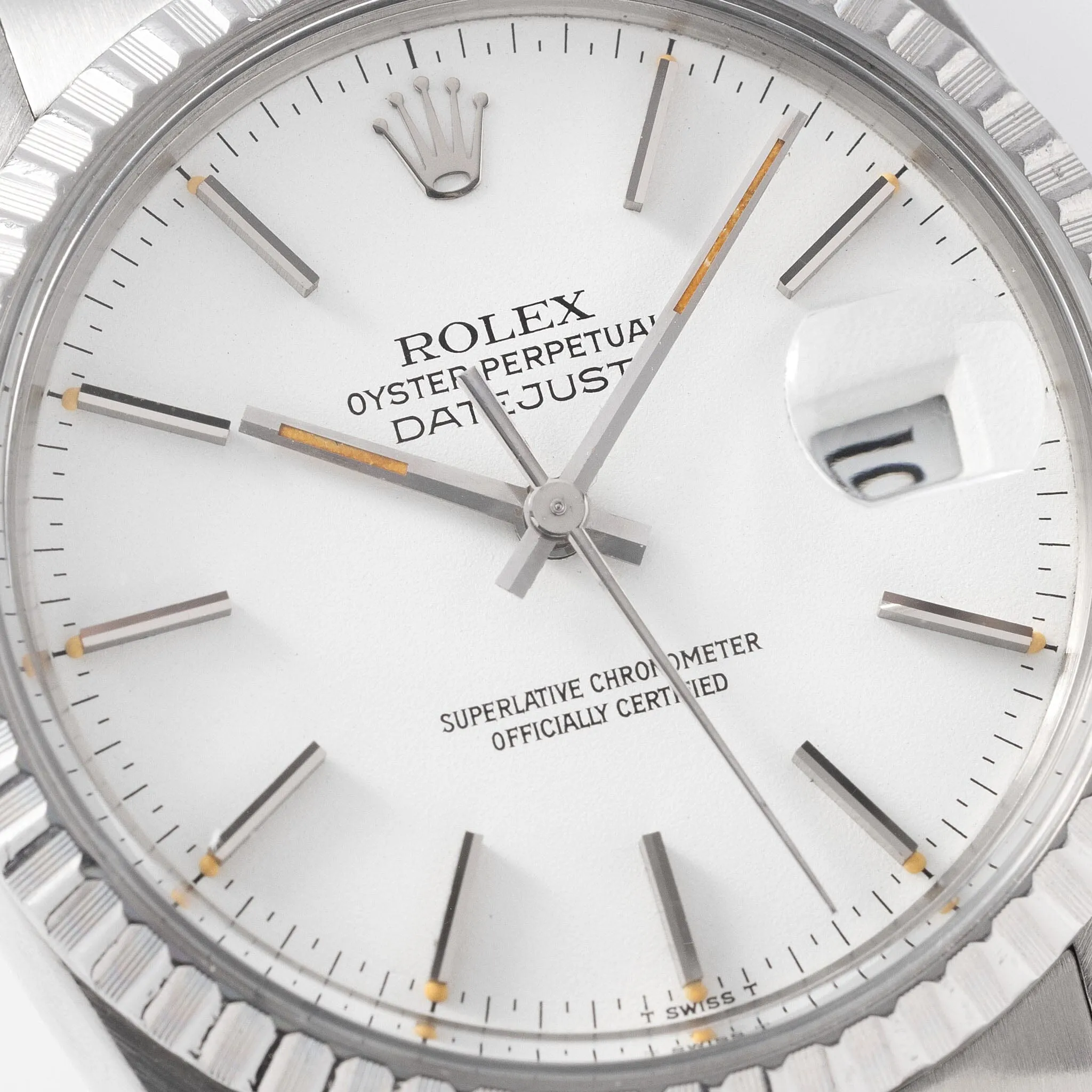 Rolex 16030 Datejust Polar White Dial Pumpkin Patina