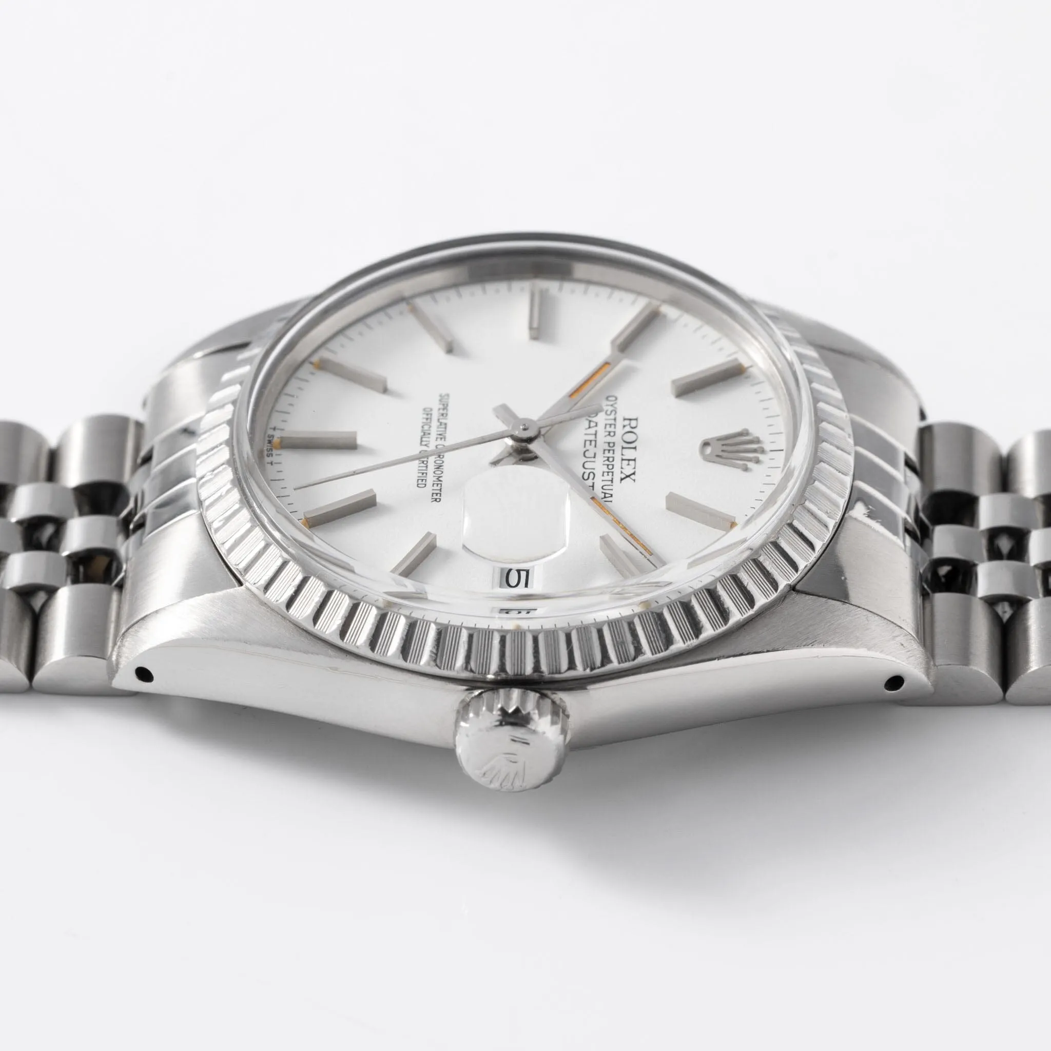 Rolex 16030 Datejust Polar White Dial Pumpkin Patina