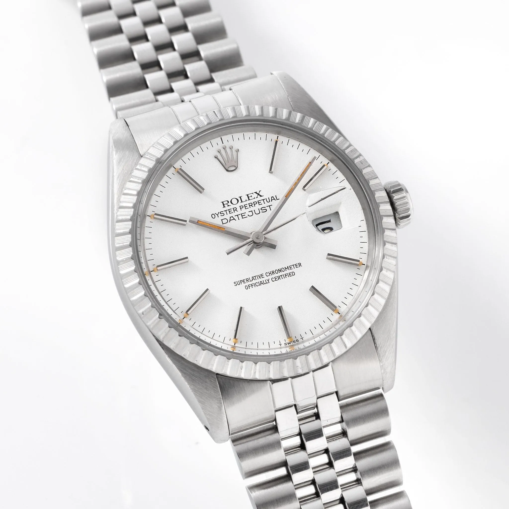 Rolex 16030 Datejust Polar White Dial Pumpkin Patina