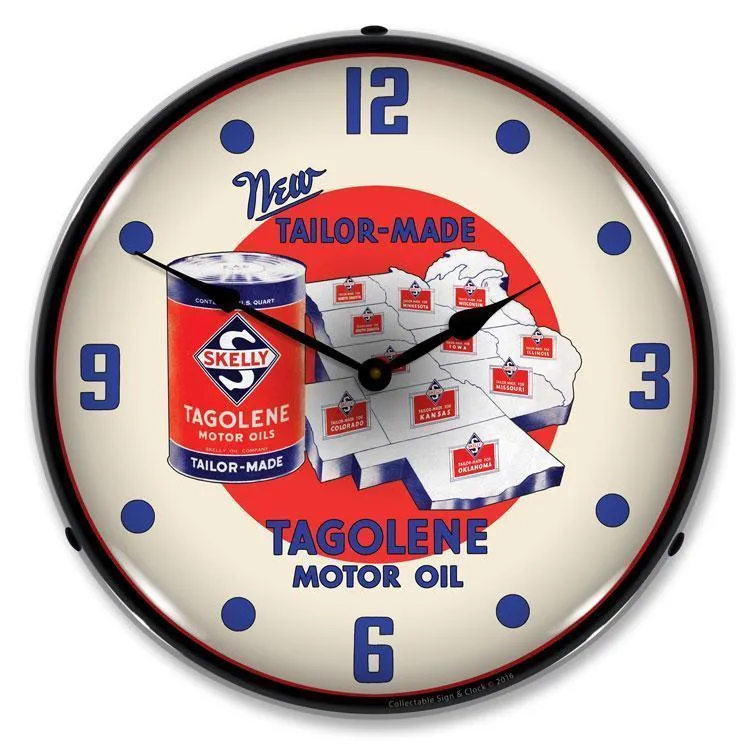 Skelly Motor Oil Backlit LED Clock