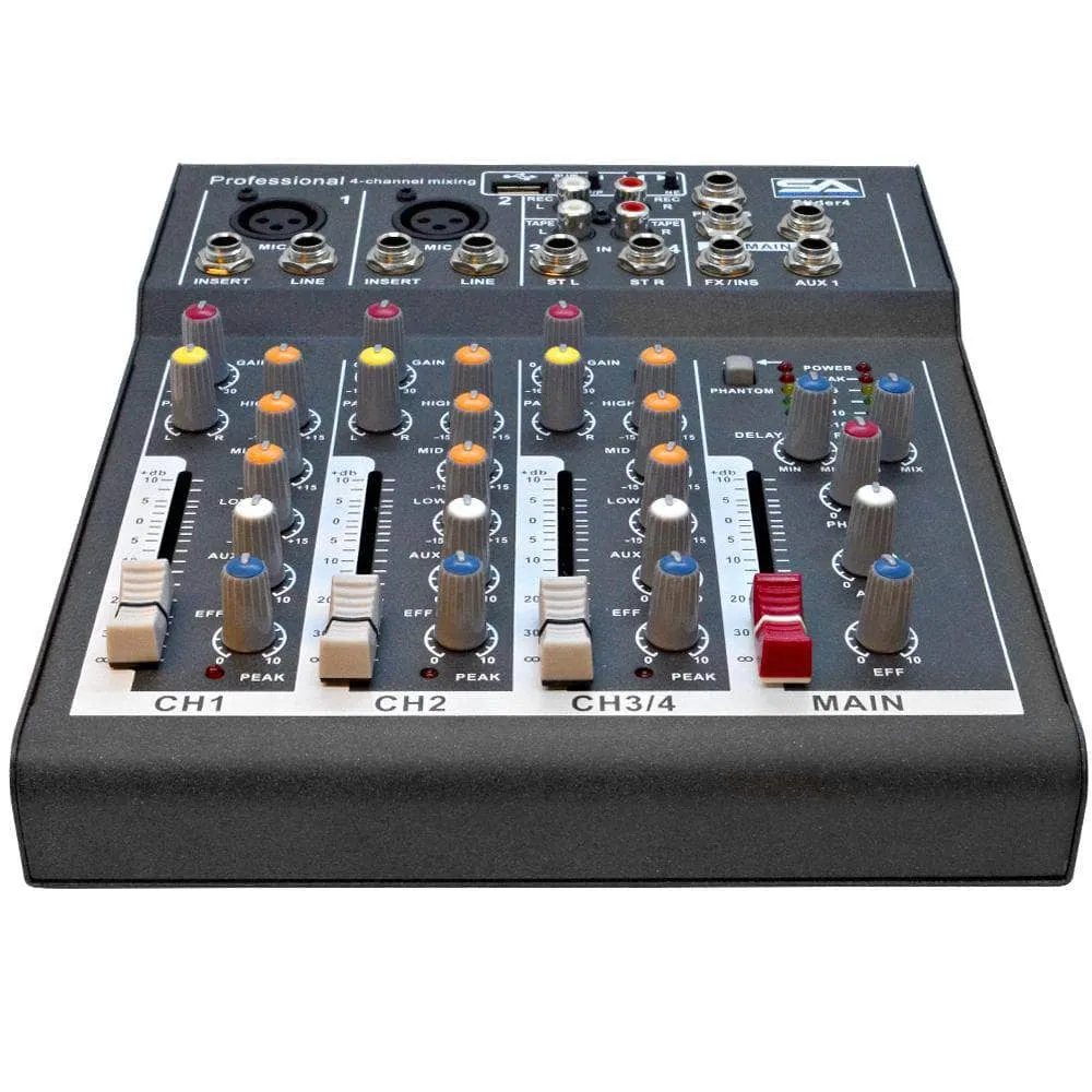 Slider4-BT- 4 Channel Mixer Console with USB and Bluetooth Streaming