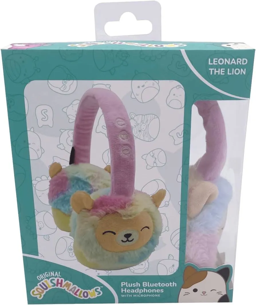 Squishmallows Plush Bluetooth Headphones with Microphone Leonard The Lion - HMSQM-BT-LEONARD