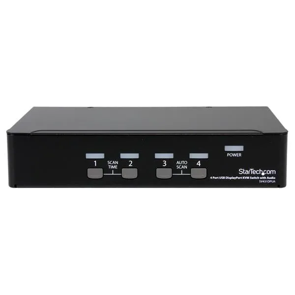 Startech.Com 4 Port Displayport Kvm Switch W/ Audio - Usb, Keyboard, Video, Mouse, Computer Switch Box For 2560X1600 Dp