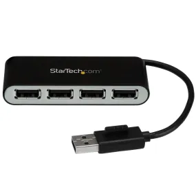 Startech.com 4 Port USB 2.0 Hub with Cable, Multi Port Mini Hub, Bus Powered