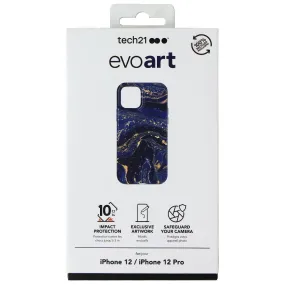 Tech21 EvoArt Series Case for Apple iPhone 12 and iPhone 12 Pro - Blue Marbling