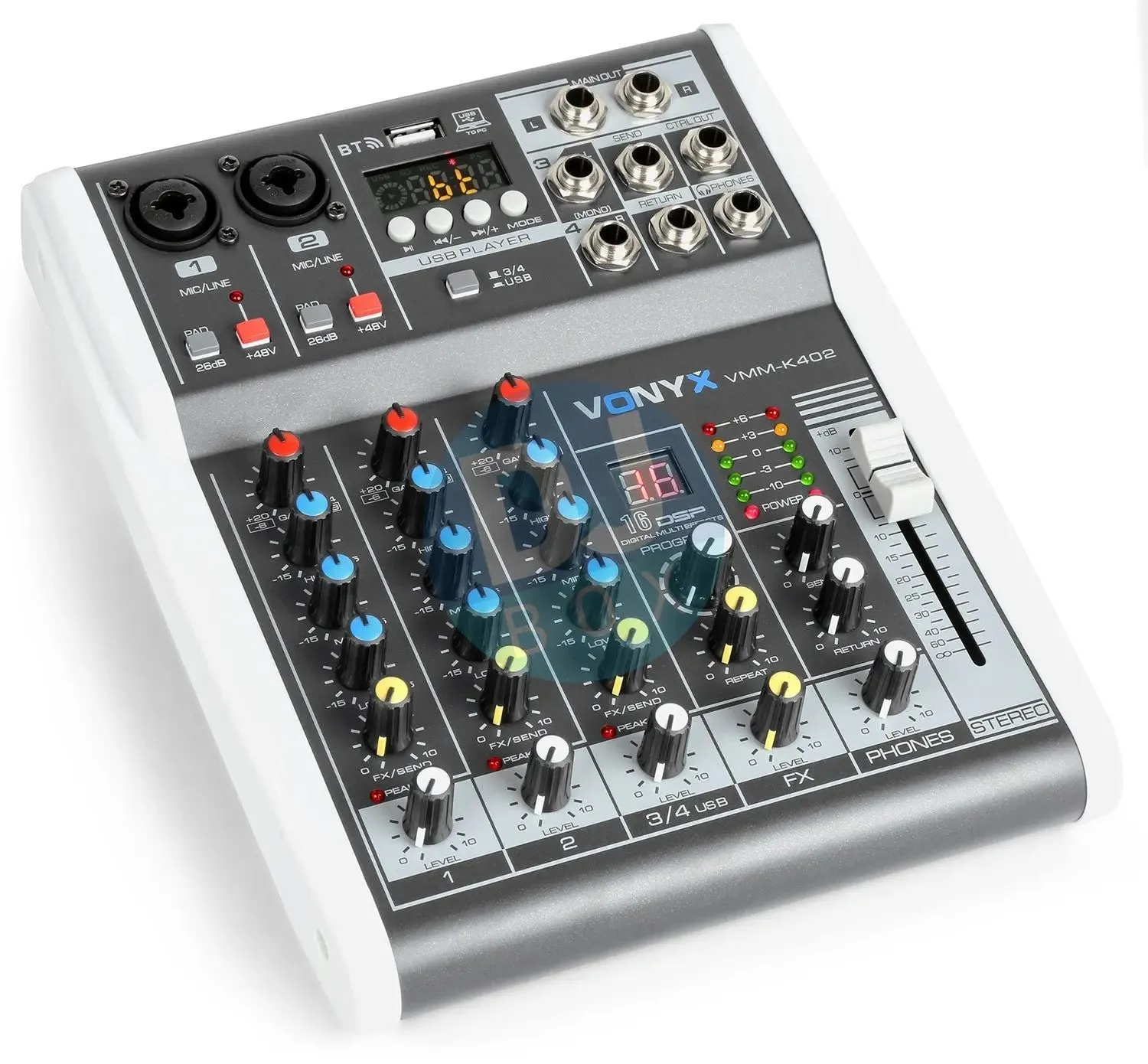 Vonyx VMM-K402 4-Channel Music Mixer Bluetooth USB