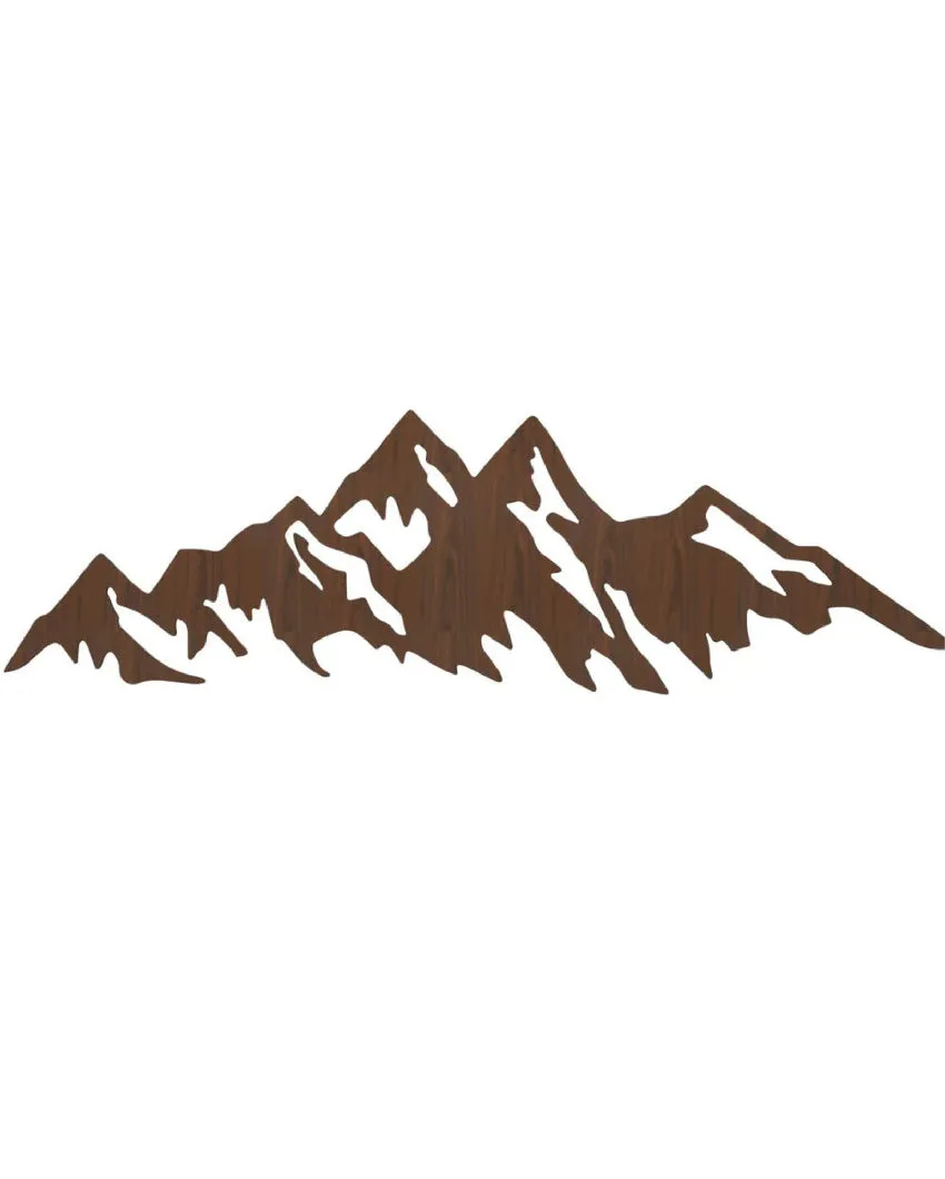 Walnut Himalayan Mountain Decorative Mdf Backlit For Indoor Wall Decoration | 30 x 9 inches