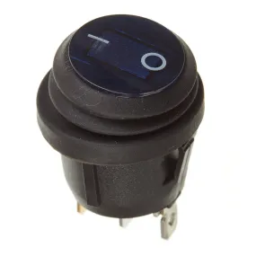 WHITES 12V ROCKER SWITCH ON-OFF BLU WATERPROOF ROUND