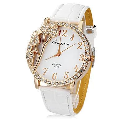 Women's Watch Fashion 3D Flower Pattern Dial